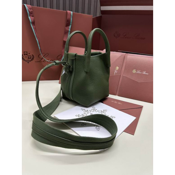 Loro Piana Women's Bale M/i Bucket Bag / Dark Green