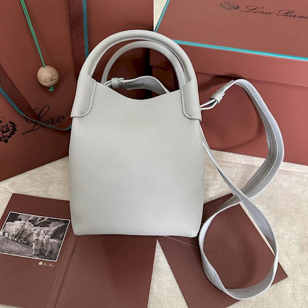 Loro Piana Women's Bale Small Bucket Bag / Dusty Stone