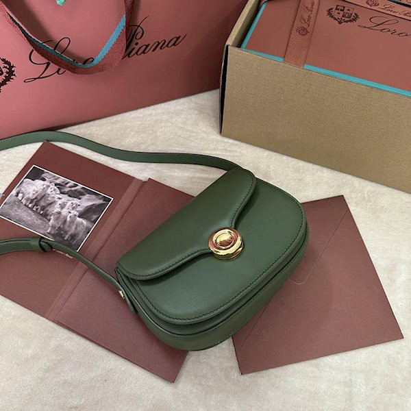 Loro Piana Women's Ghiera M/i Shoulder Bag / Deep Lichen Green