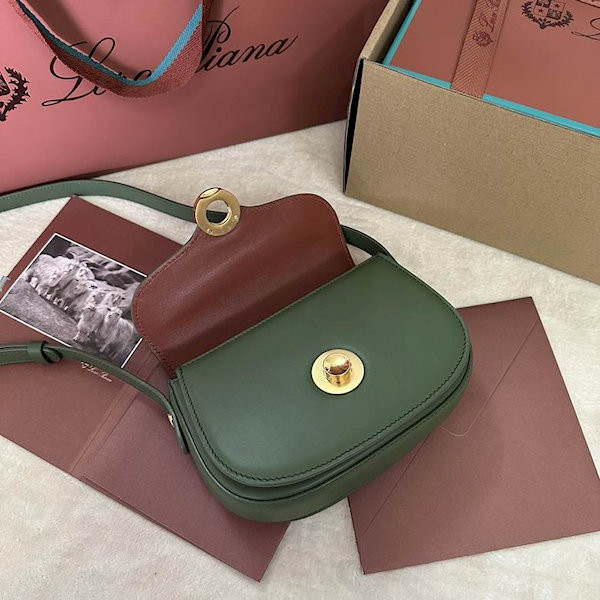 Loro Piana Women's Ghiera M/i Shoulder Bag / Deep Lichen Green
