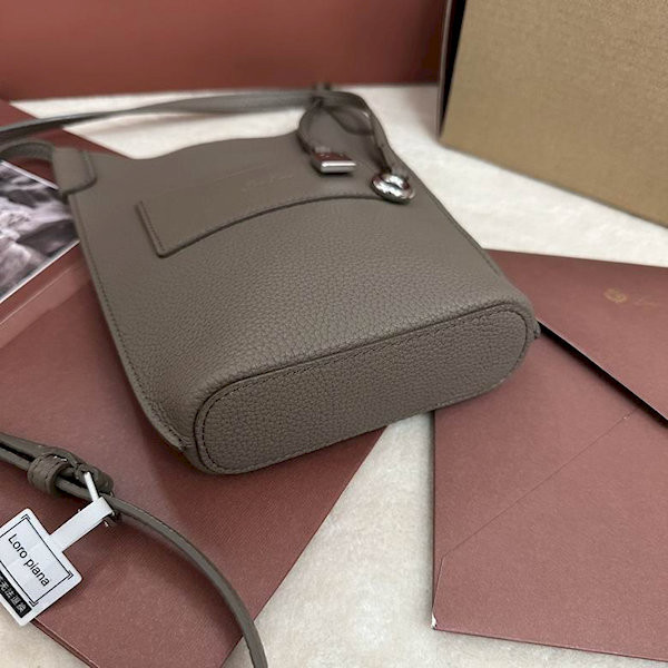 Loro Piana Women's Bale Phone Bag / Rock Gray