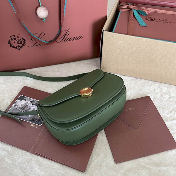 Loro Piana Women's Ghiera Small Shoulder Bag / Deep Lichen Green