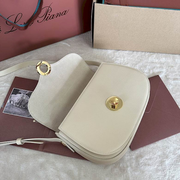 Loro Piana Women's Ghiera Small Shoulder Bag / Whisper White