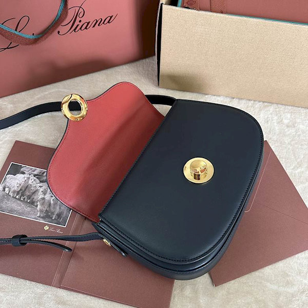 Loro Piana Women's Ghiera Small Shoulder Bag / Navy Blue
