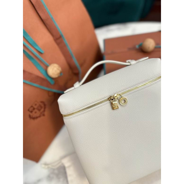 Loro Piana Women's Extra Pocket Backpack / Whisper White/Rolled Gold