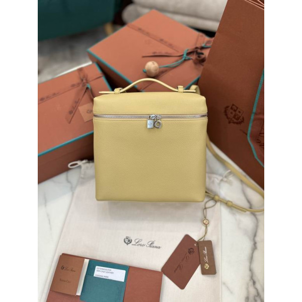 Loro Piana Women's Extra Pocket Backpack / Light Yellow/Rolled Silver