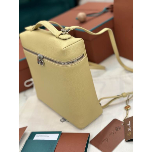 Loro Piana Women's Extra Pocket Backpack / Light Yellow/Rolled Silver