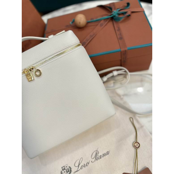 Loro Piana Women's Extra Pocket Backpack / Whisper White/Rolled Gold