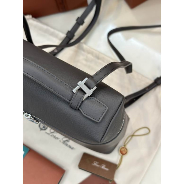Loro Piana Women's Extra Pocket Backpack / Dark Gray/Rolled Silver