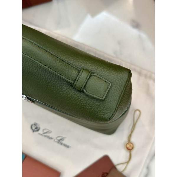 Loro Piana Women's Extra Pocket Backpack / Dark Green/Rolled Silver