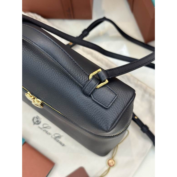 Loro Piana Women's Extra Pocket Backpack / Navy Blue/Rolled Gold
