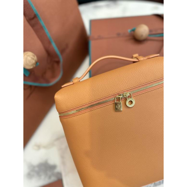 Loro Piana Women's Extra Pocket Backpack / Brown Yellow/Rolled Gold