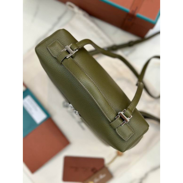 Loro Piana Women's Extra Pocket Backpack / Army Green/Rolled Silver