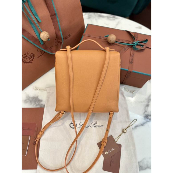 Loro Piana Women's Extra Pocket Backpack / Brown Yellow/Rolled Gold