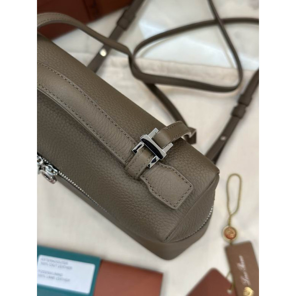 Loro Piana Women's Extra Pocket Backpack / Elephant Gray/Rolled Silver