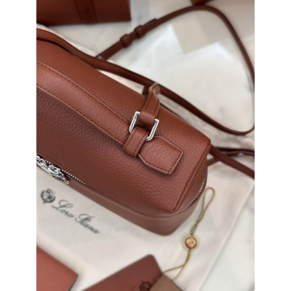 Loro Piana Women's Extra Pocket Backpack / Reddish Brown/Rolled Silver