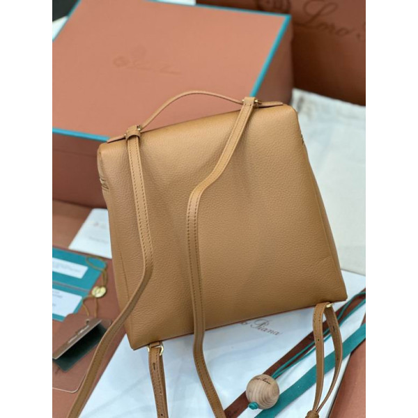 Loro Piana Women's Extra Pocket Backpack / Brown/Rolled Gold