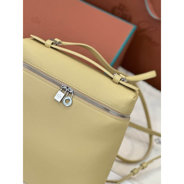 Loro Piana Women's Extra Pocket Backpack / Creamy Yellow/Rolled Silver