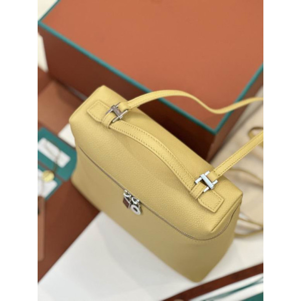 Loro Piana Women's Extra Pocket Backpack / Creamy Yellow/Rolled Silver