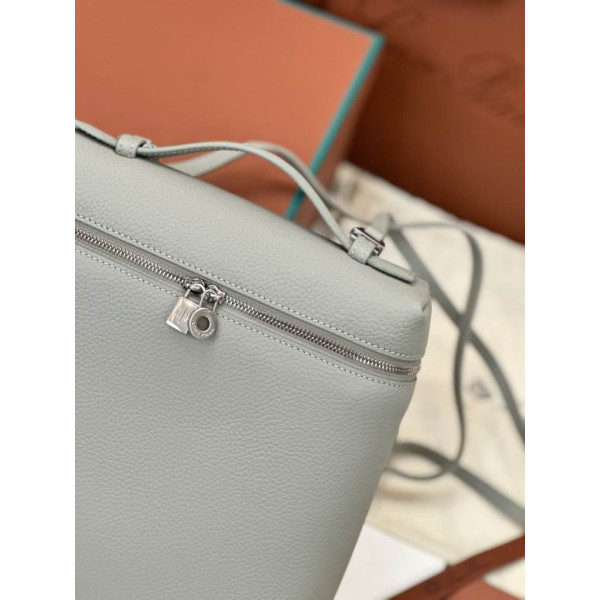 Loro Piana Women's Extra Pocket Backpack / Silver Gray/Rolled Silver