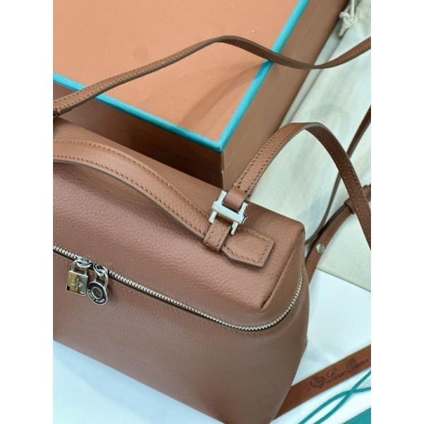 Loro Piana Women's Extra Pocket Backpack / Chocolate Brown/Rolled Silver
