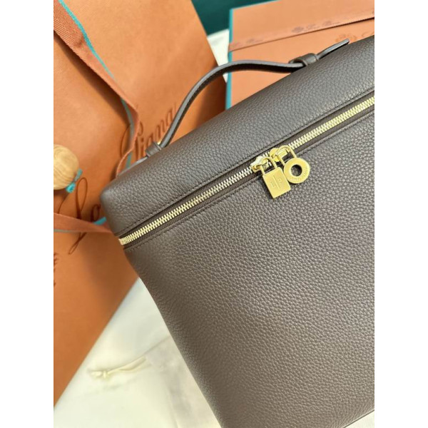 Loro Piana Women's Extra Pocket Backpack / Dark Brown/Rolled Gold