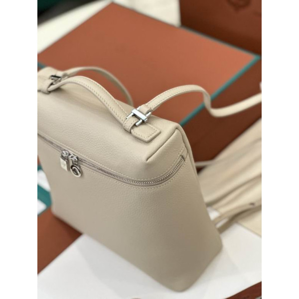 Loro Piana Women's Extra Pocket Backpack / Beige/Rolled Silver