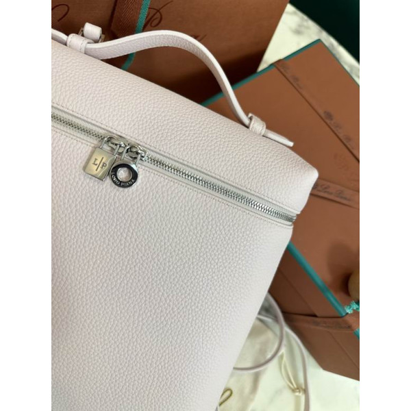 Loro Piana Women's Extra Pocket Backpack / Creamy P/k/Rolled Silver