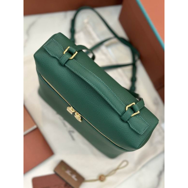 Loro Piana Women's Extra Pocket Backpack / Dark Green/Rolled Gold