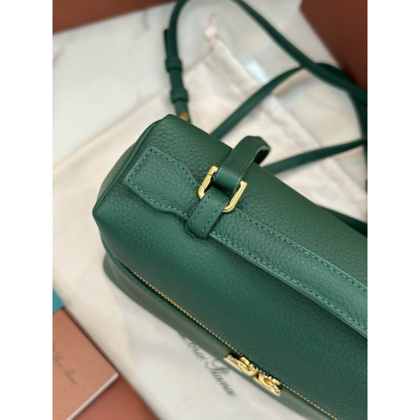 Loro Piana Women's Extra Pocket Backpack / Dark Green/Rolled Gold