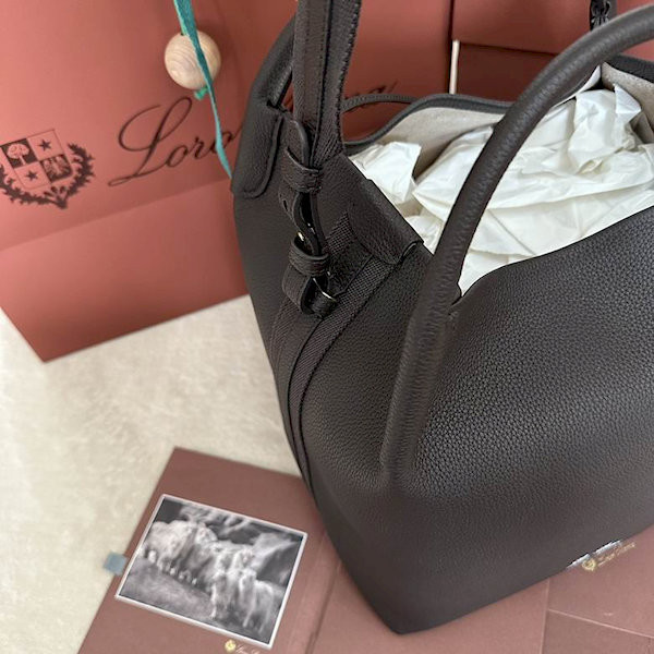 Loro Piana Women's Bale Bucket Bag / Charcoal Gray