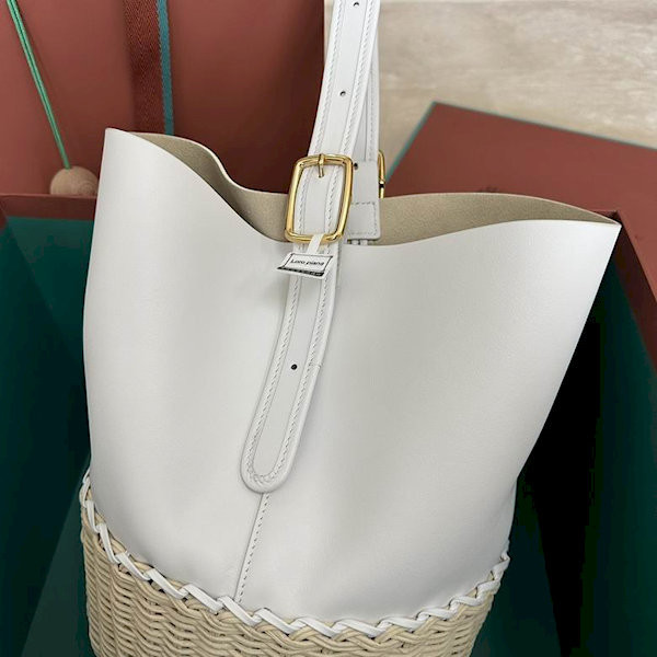 Loro Piana Women's Cedar Bucket Bag / Malt/White