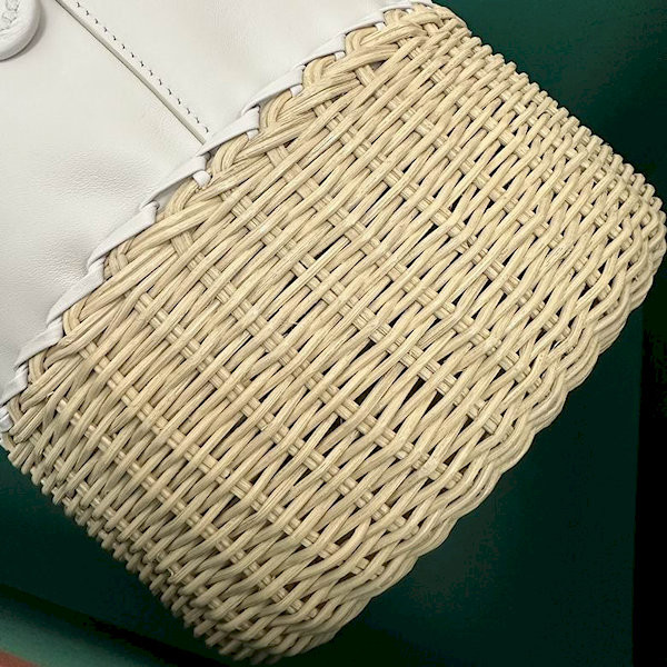Loro Piana Women's Cedar Bucket Bag / Malt/White