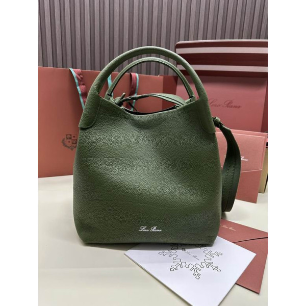Loro Piana Women's Bale Bucket Bag / Dark Green