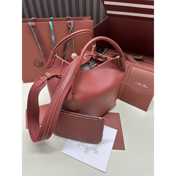 Loro Piana Women's Bale Bucket Bag / Burgundy