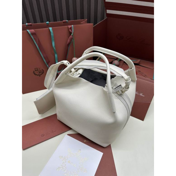 Loro Piana Women's Bale Bucket Bag / Off-White