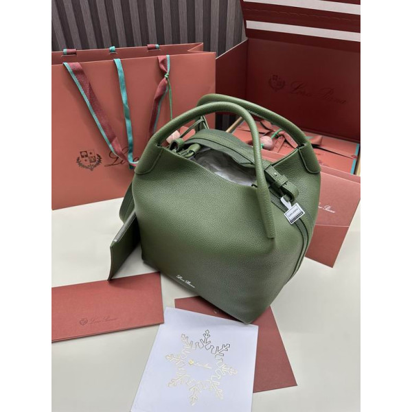 Loro Piana Women's Bale Bucket Bag / Olive Green