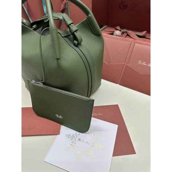 Loro Piana Women's Bale Bucket Bag / Olive Green