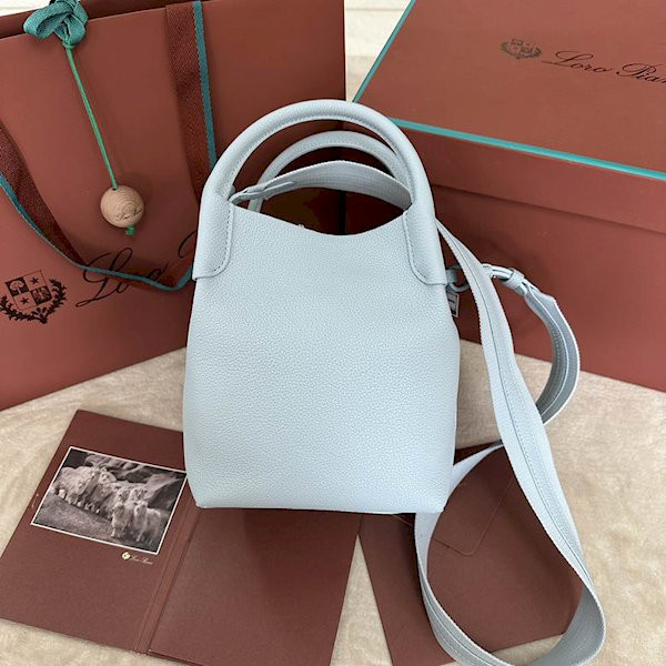 Loro Piana Women's Bale Small Bucket Bag / Light Blue