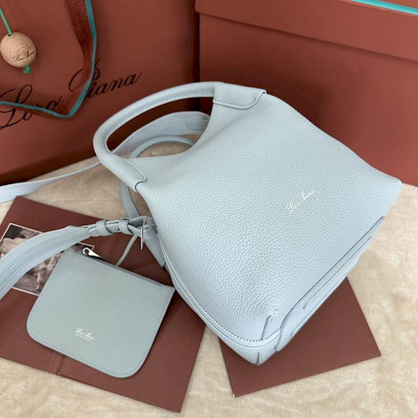 Loro Piana Women's Bale Small Bucket Bag / Light Blue