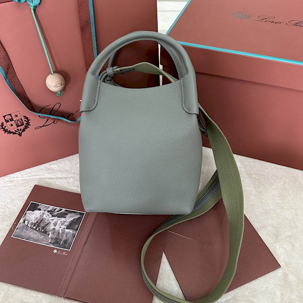 Loro Piana Women's Bale Small Bucket Bag / Grayish Green
