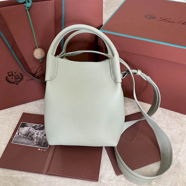 Loro Piana Women's Bale Small Bucket Bag / M/ty Baby Green