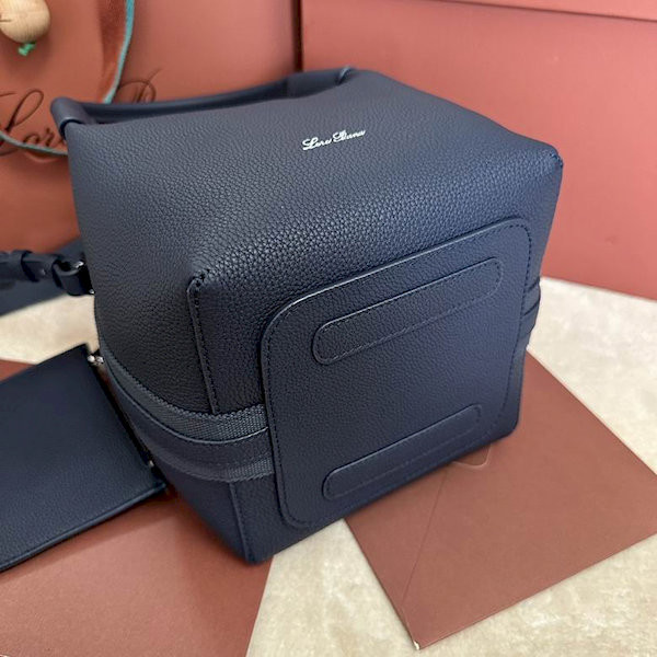 Loro Piana Women's Bale Small Bucket Bag / Dark Blue