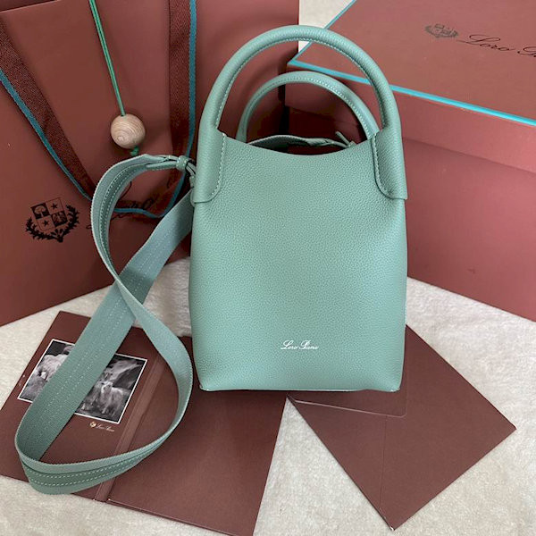 Loro Piana Women's Bale Small Bucket Bag / Light Cyan