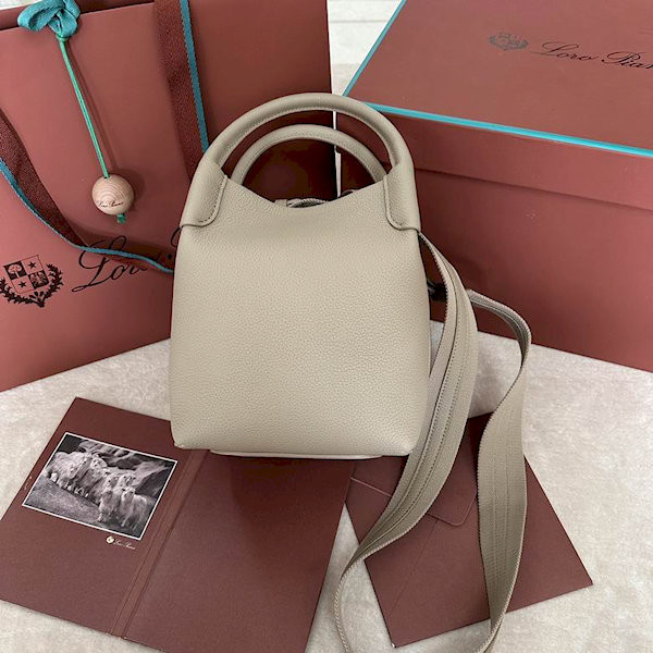 Loro Piana Women's Bale Small Bucket Bag / Light Khaki