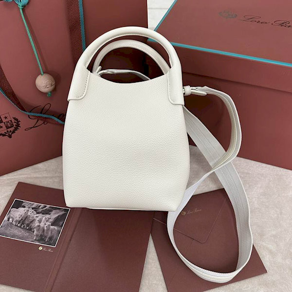 Loro Piana Women's Bale Small Bucket Bag / Off-White