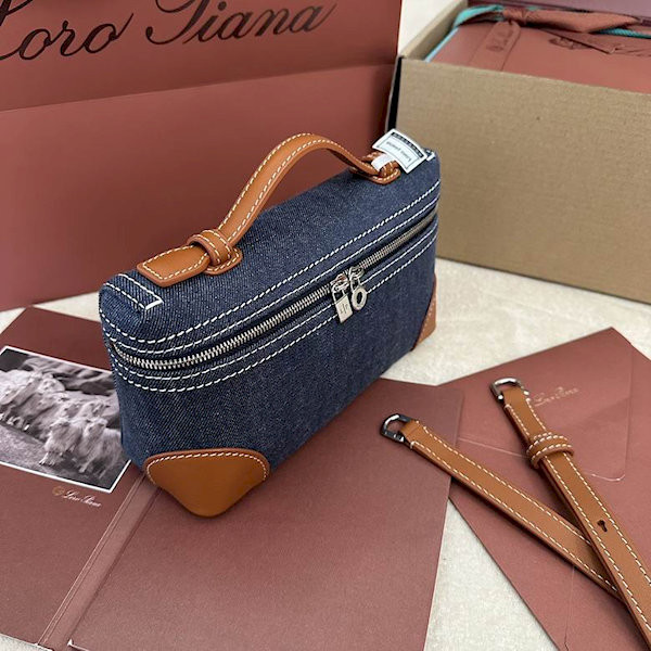 Loro Piana Women's Extra Small Pocket Bag / Denim/Brown