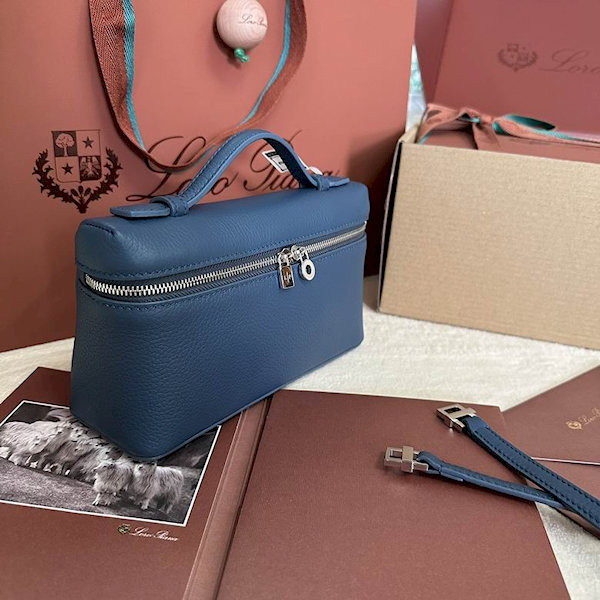 Loro Piana Women's Extra Small Pocket Bag / Dark Blue/Rolled Silver