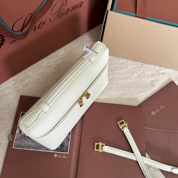 Loro Piana Women's Extra Small Pocket Bag / Light Limestone/Rolled Gold