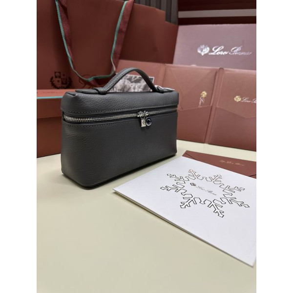 Loro Piana Women's Extra Small Pocket Bag / Dark Gray/Rolled Silver